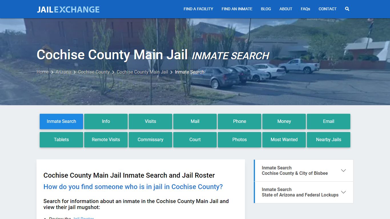 Inmate Search: Roster & Mugshots - Cochise County Main Jail, AZ